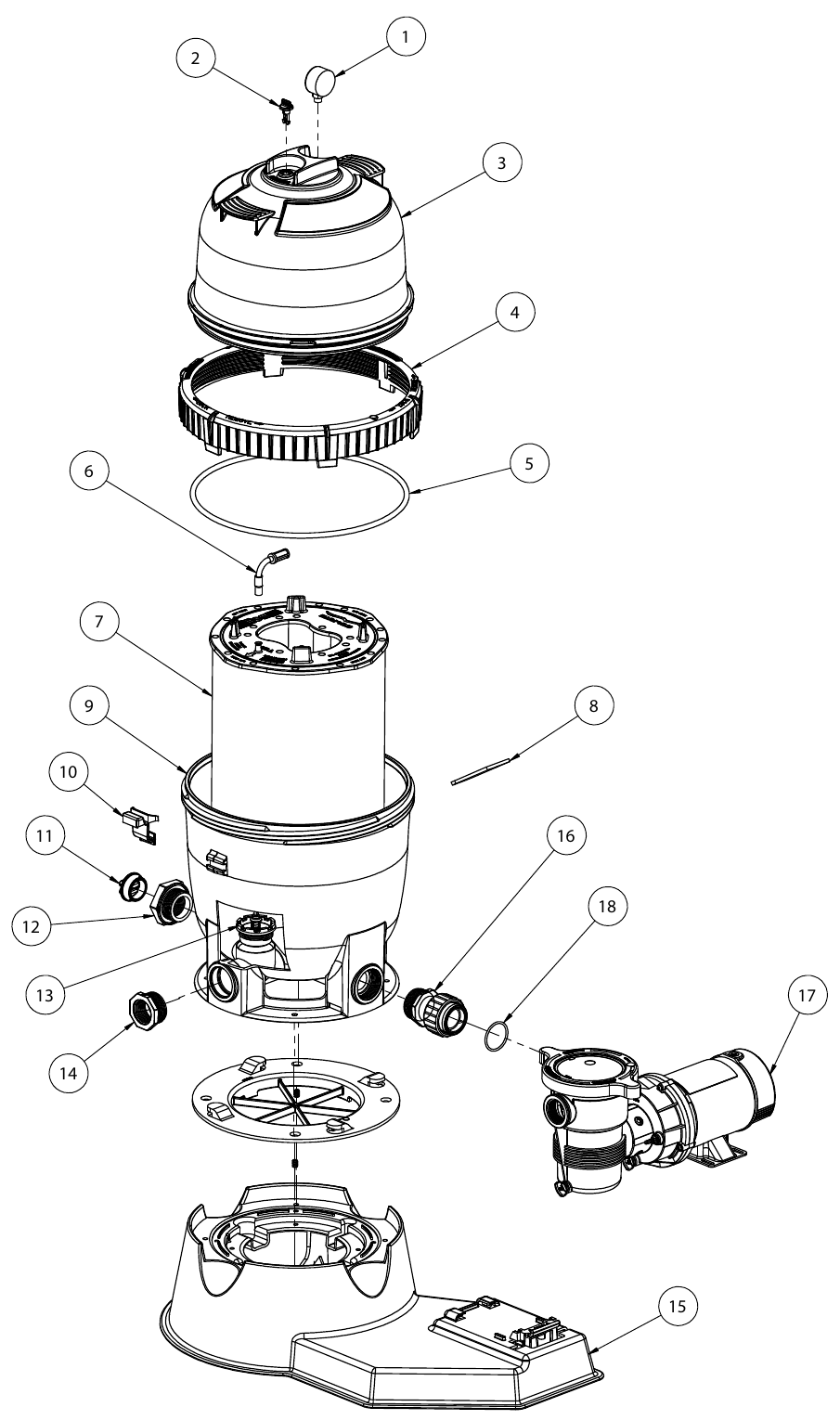 PLD Filter System (After 2009) - Pentair Parts Diagram