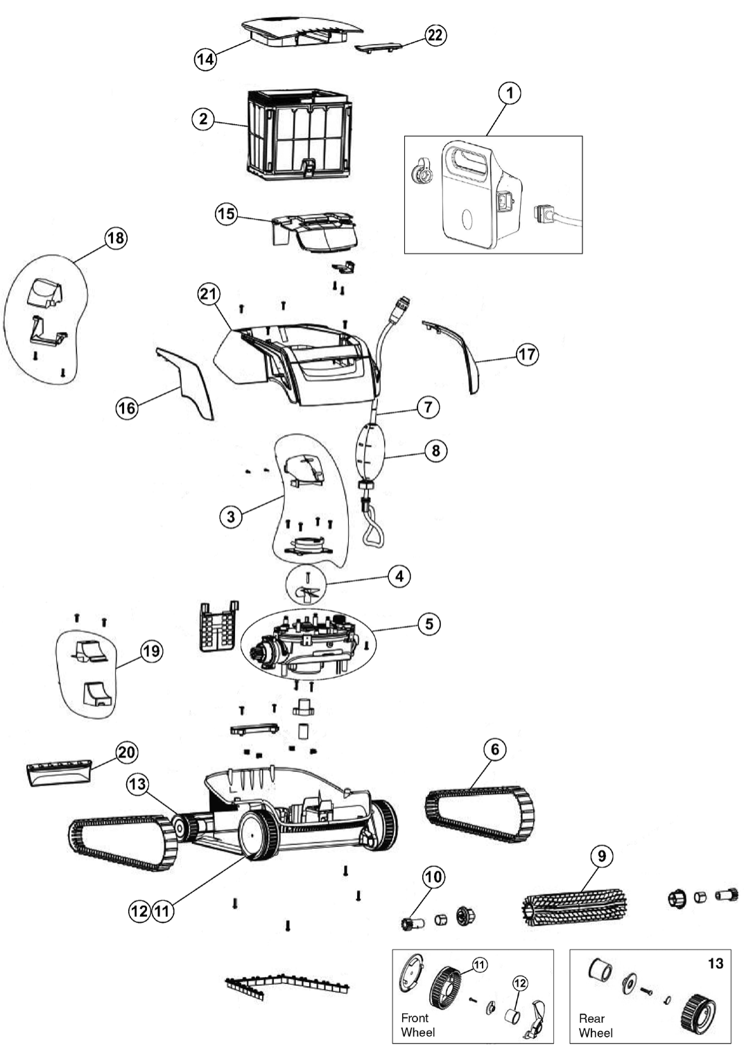 Prowler 910 / Warrior SL - Pentair Parts Diagram