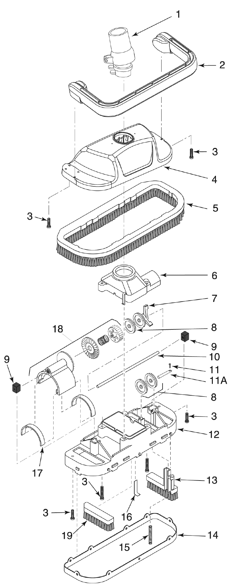Kreepy Krauly Great White - Pentair Parts Diagram