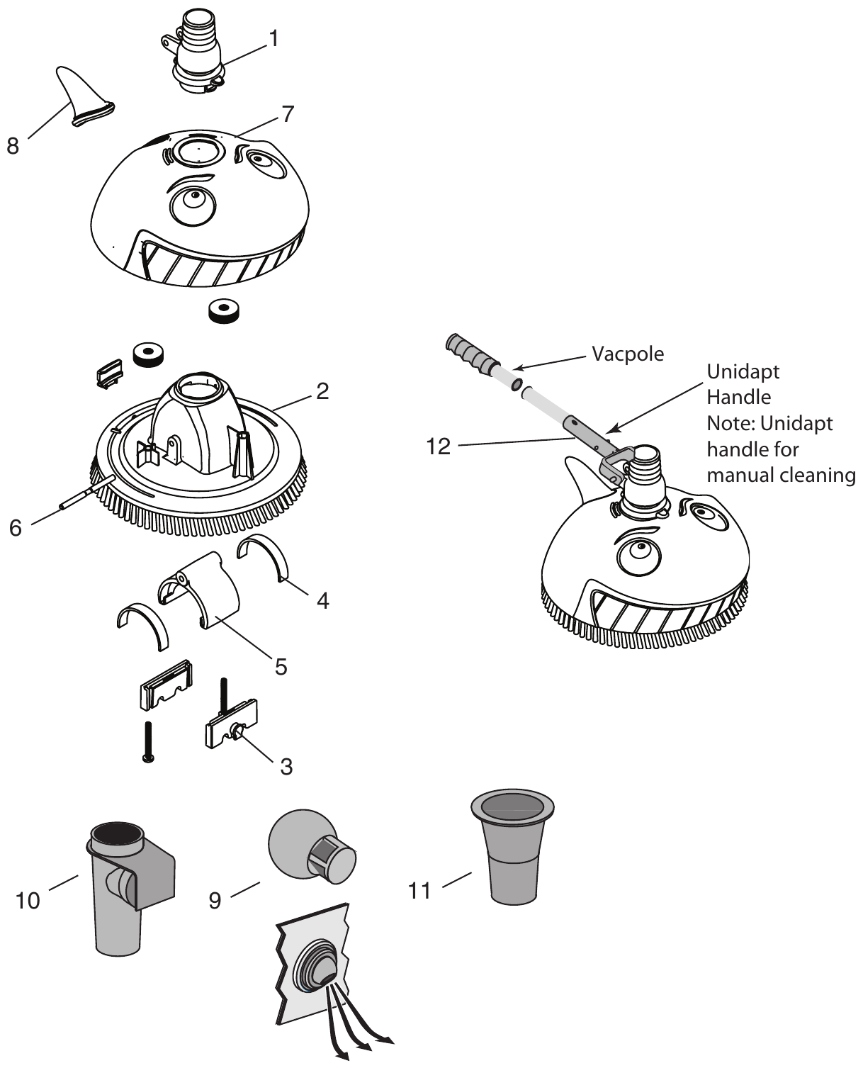 Kreepy Krauly Lil Shark - 2013 Model - Pentair Parts Diagram