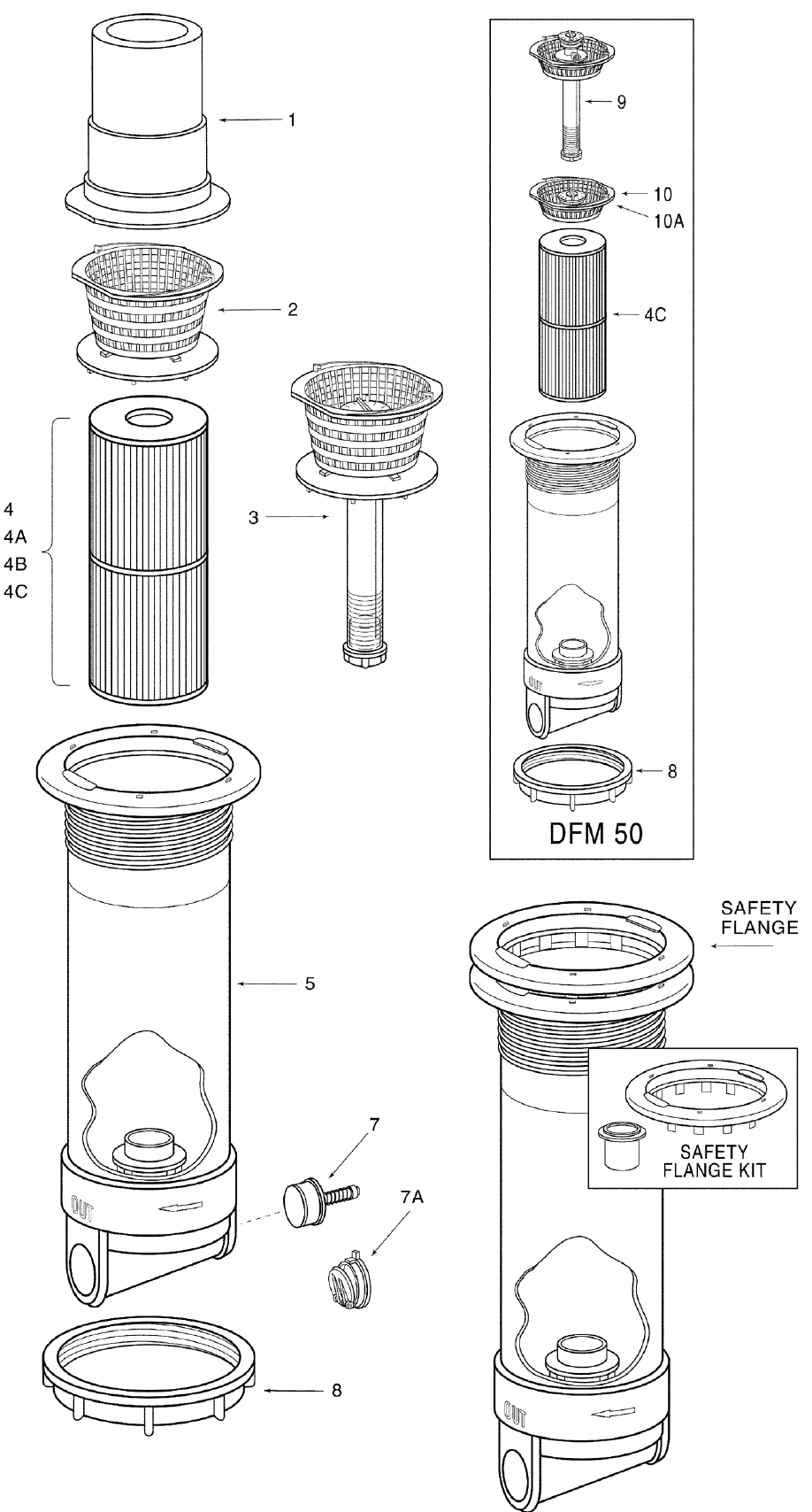Dynamic Filter Series IV - DMF, DFML - Pentair Parts Diagram
