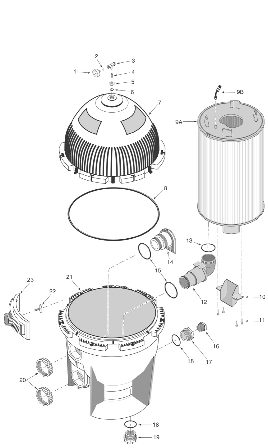 System:3 Modular DE Filters (SMD Series) - Pentair Parts Diagram