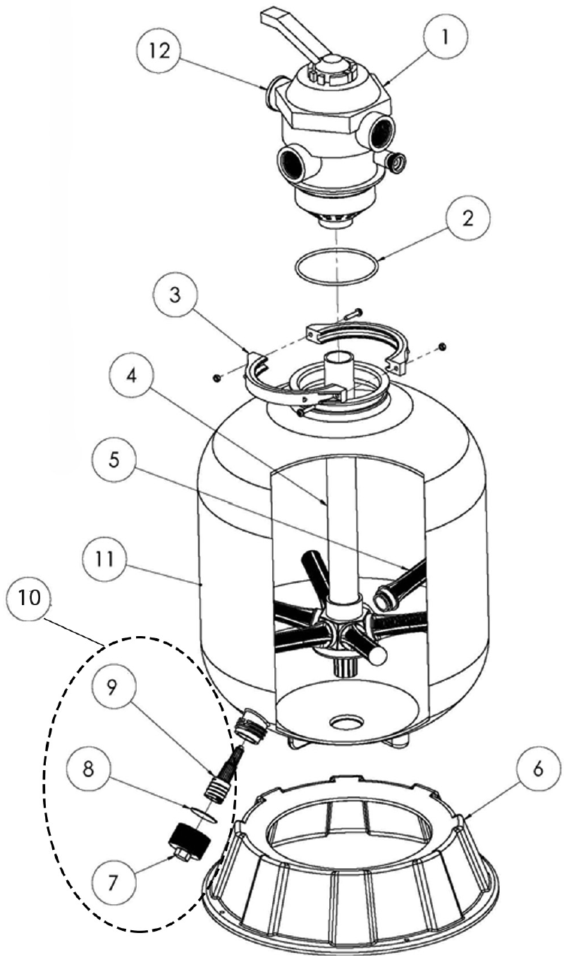 Sand Dollar Sand Filters - Pentair Parts Diagram