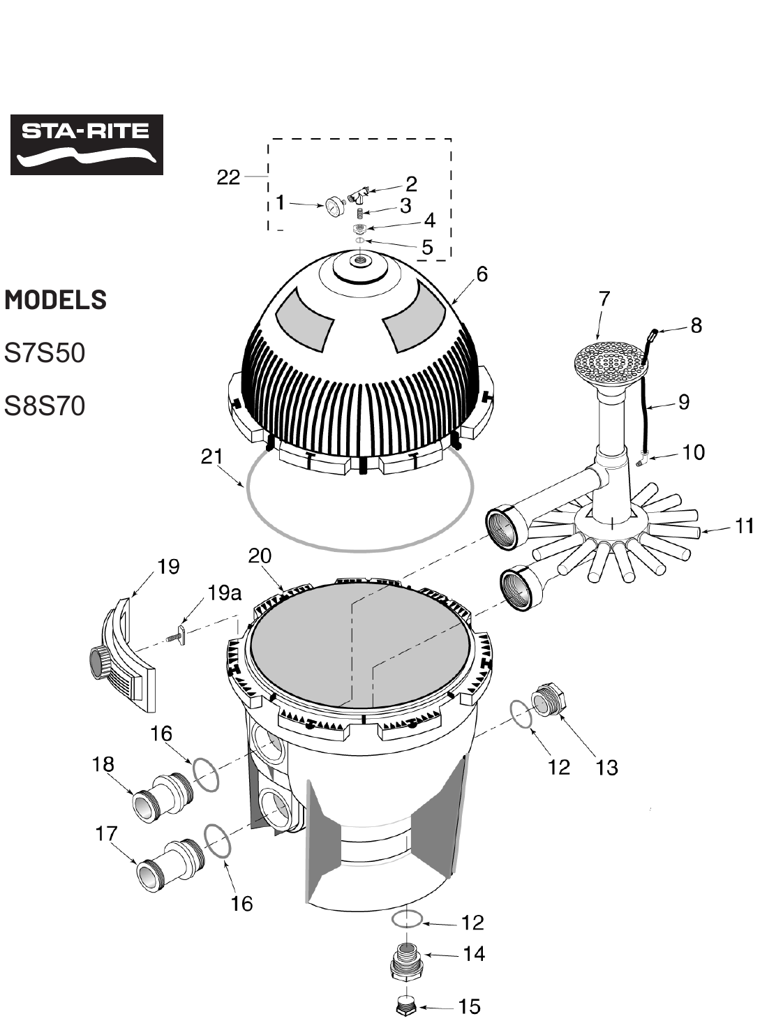 System:3 Sand Filters - Pentair Parts Diagram