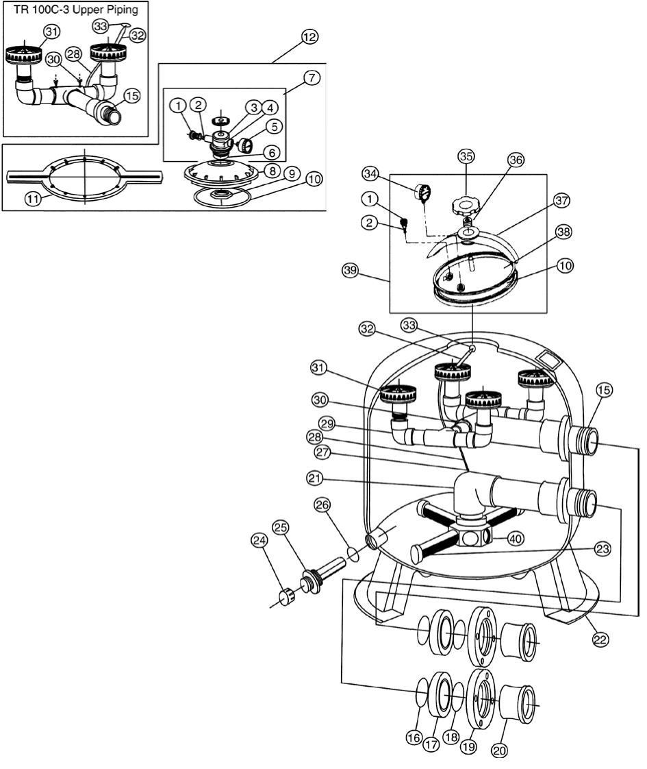 Triton C-3 Filters - Pentair Parts Diagram