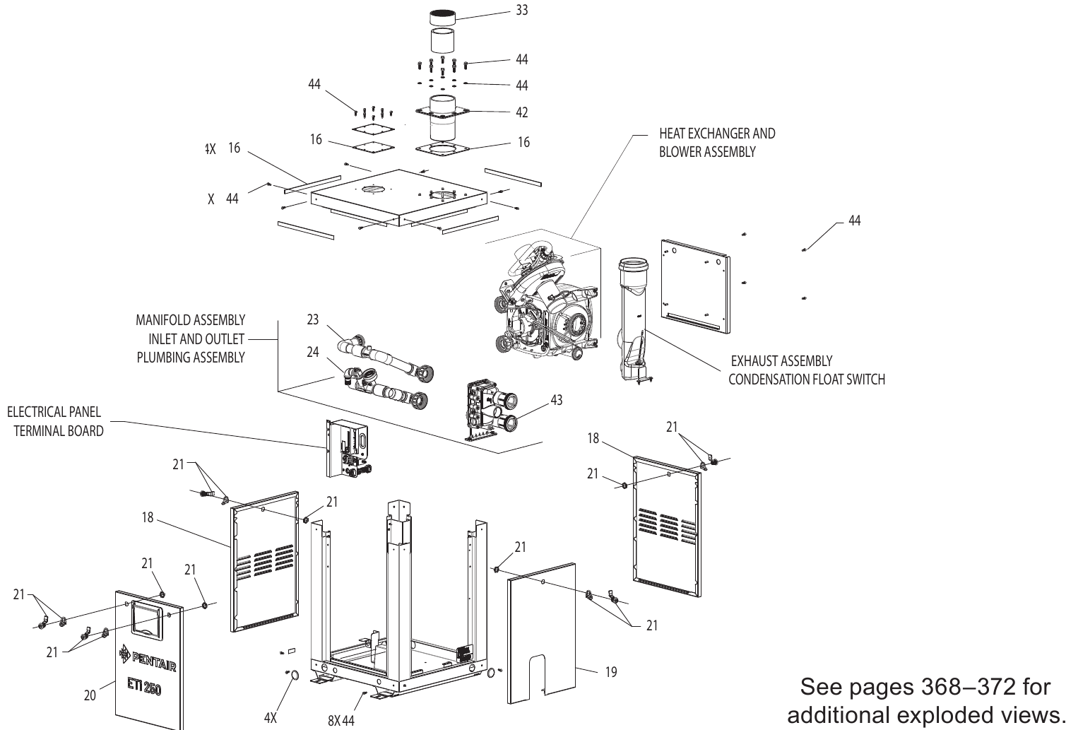 ETi 250 Heater - Pentair Parts Diagram