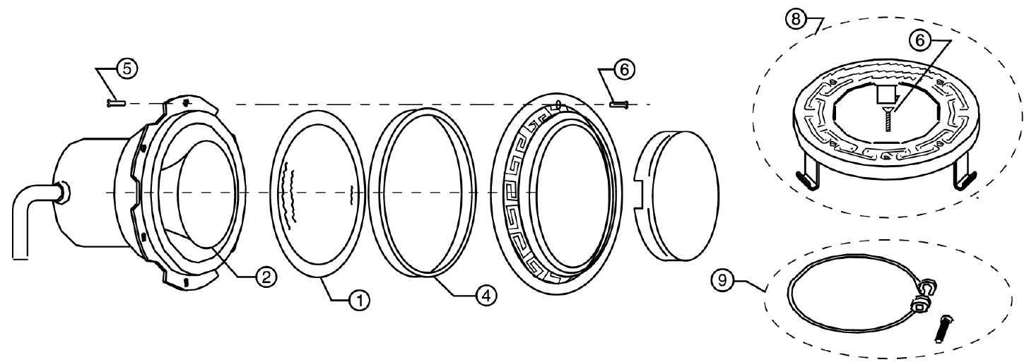 SpaBrite / AquaLight Lights - Pentair Parts Diagram