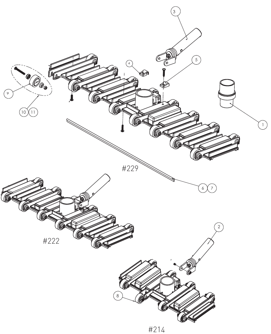 ProVac Vacuum (214R, 222R, 214, 222, 229) - Pentair Parts Diagram