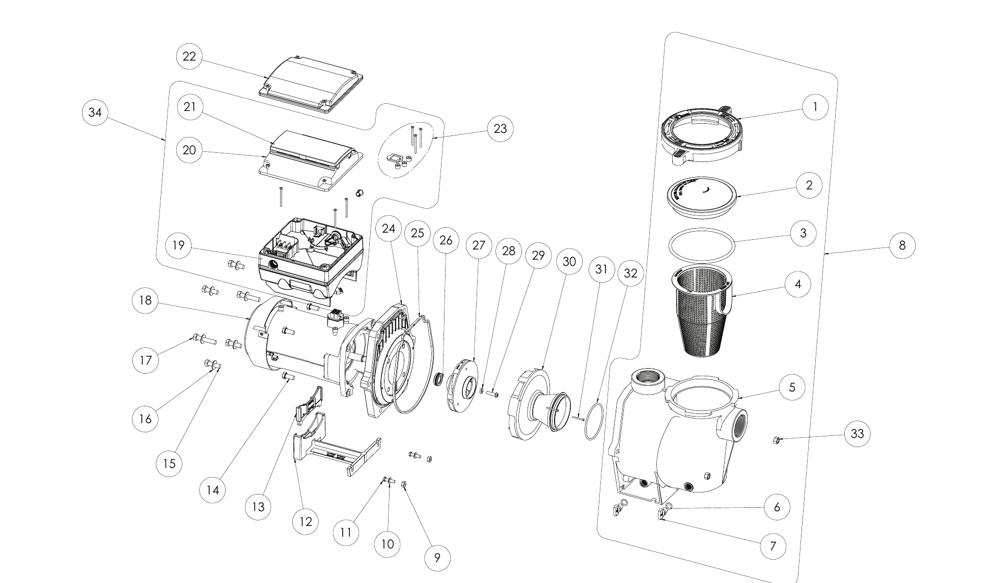 IntelliFlo VS+SVRS (After Jun-2016) - Pentair Parts Diagram