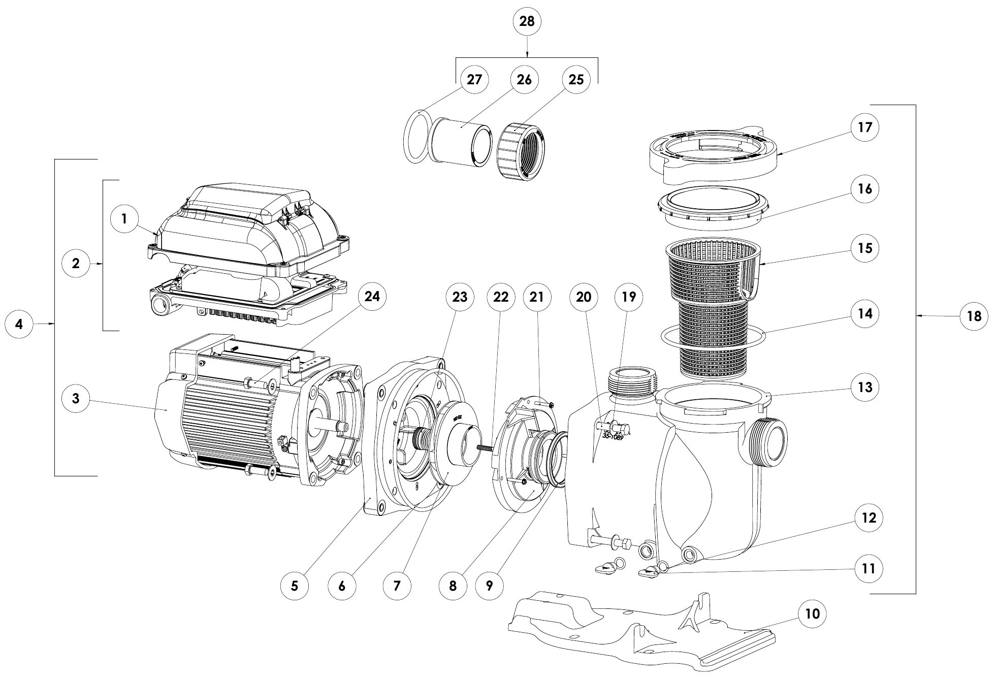 SuperFlo VS (Before Nov-2020) SuperMax VS (Before Nov-2020) - Pentair Parts Diagram
