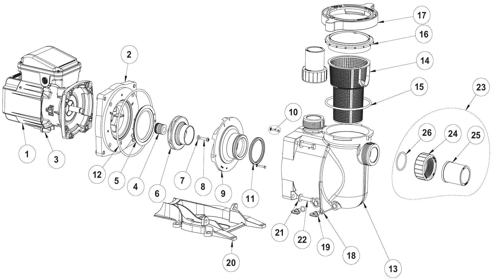 SuperFlo DOE Pump - Pentair Parts Diagram