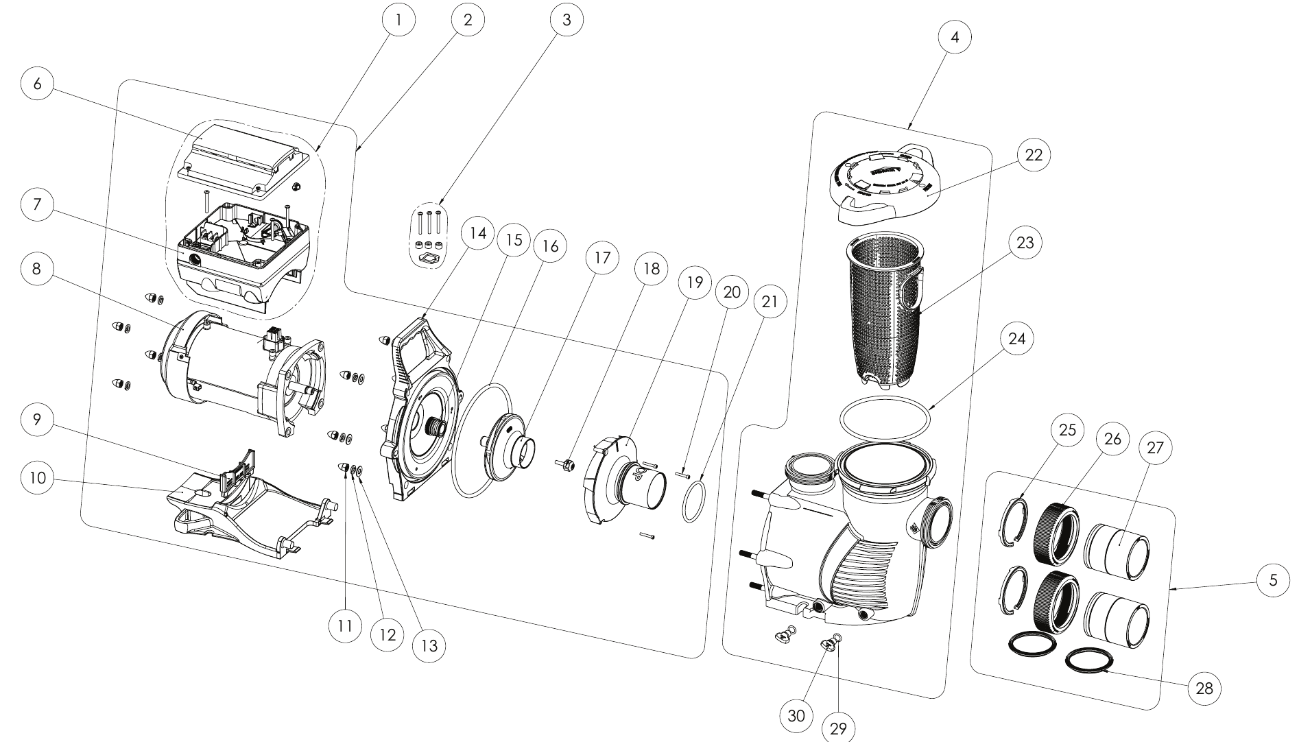 IntelliProXF VS (After Aug-2015) - Pentair Parts Diagram