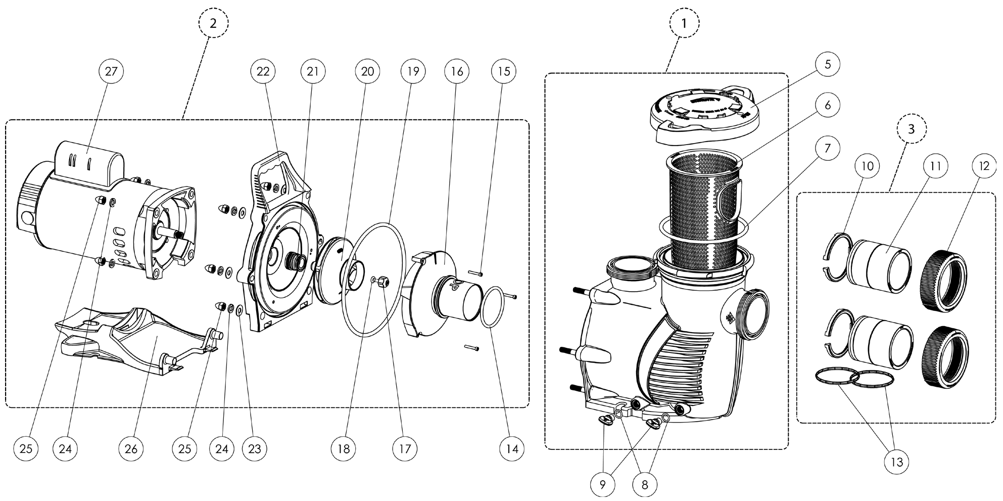 Max-E-ProXF Series Pump - Pentair Parts Diagram