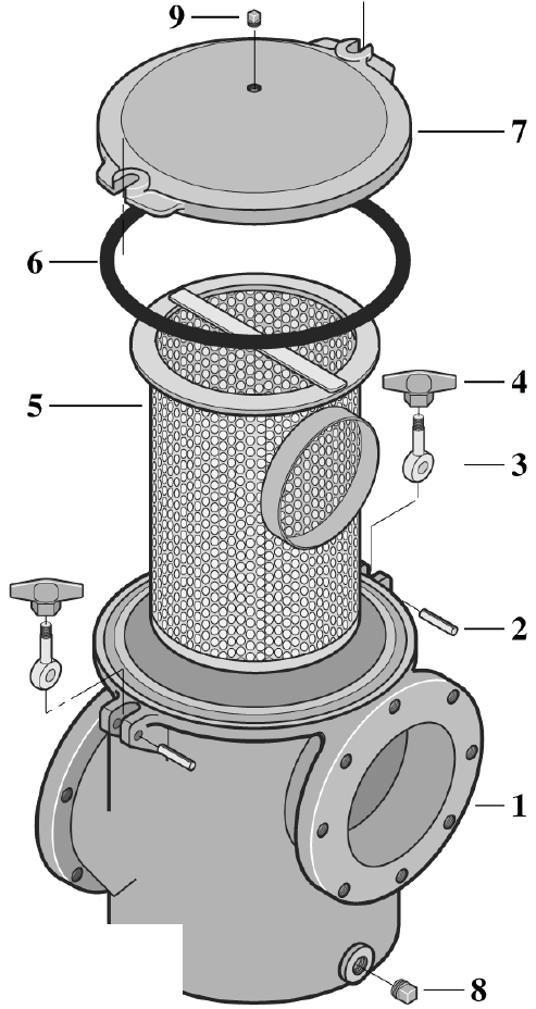 Cast Iron Suction Trap Assembly (Standard Flange) - Pentair Parts Diagram