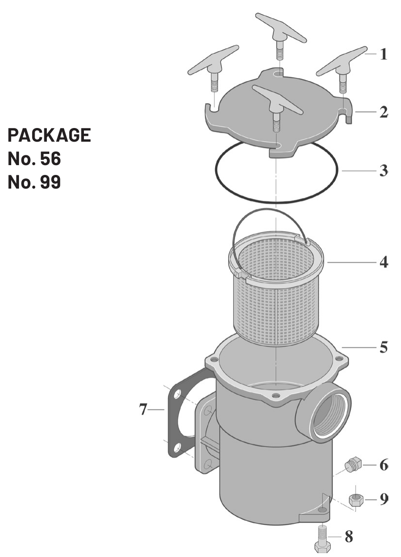 Bronze Suction Trap Assembly - Pentair Parts Diagram