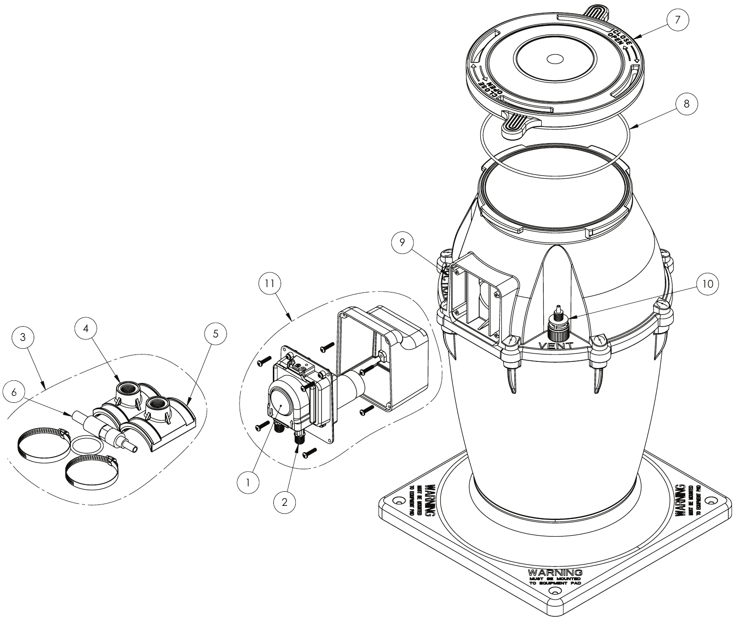 IntelliChem Chemical Tank - Pentair Parts Diagram