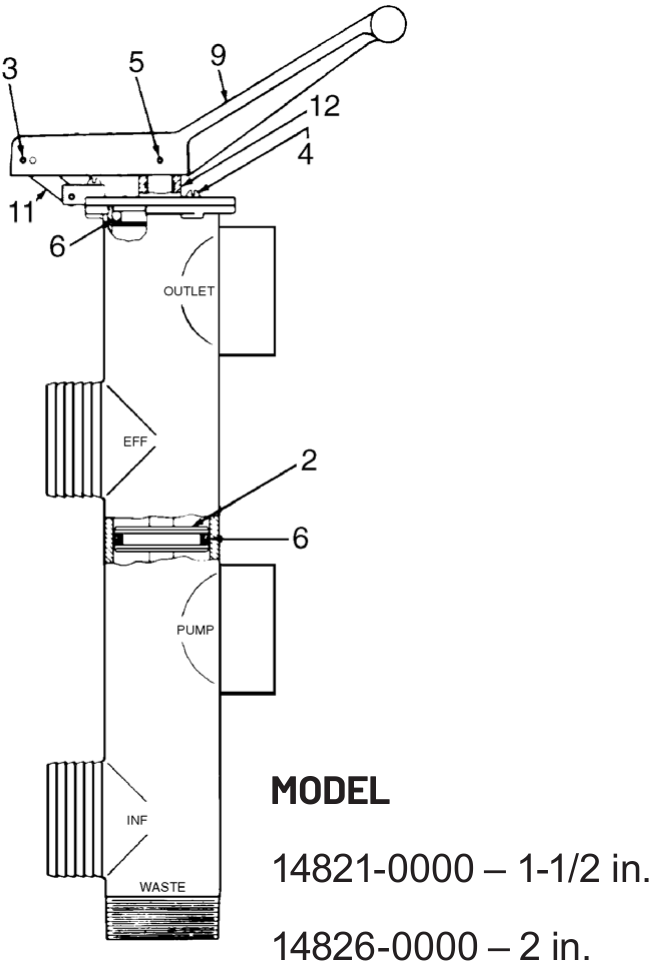 Pentair Bronze Slide Valve - Pentair Parts Diagram
