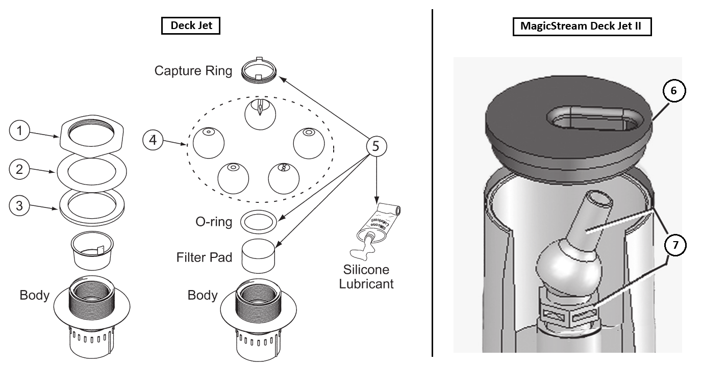 Deck Jet / Magic Stream Deck Jet II - Pentair Parts Diagram