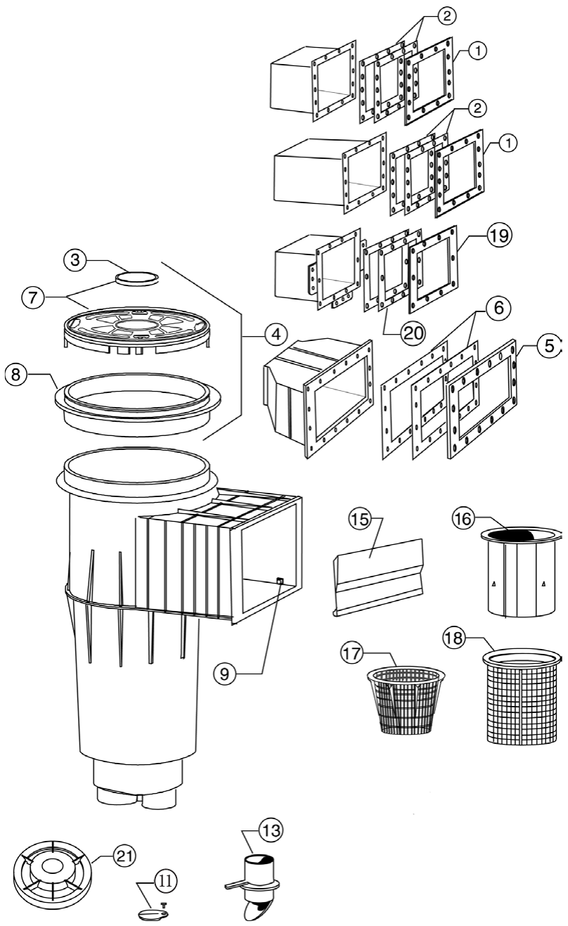 Admiral Skimmer - Pentair Parts Diagram