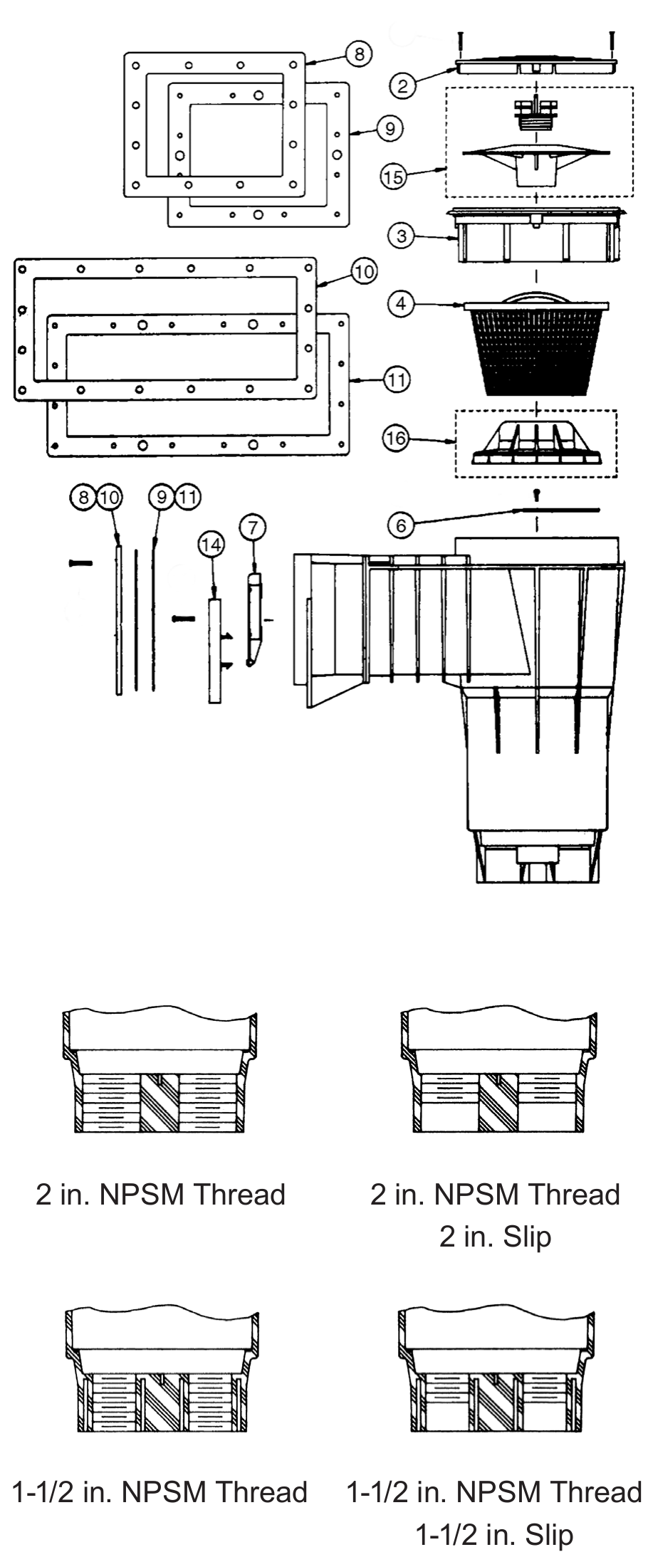 Bermuda Skimmer - Pentair Parts Diagram