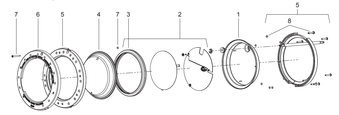 Infinite WaterColors Niched Pool LED Light - Jandy Parts Diagram