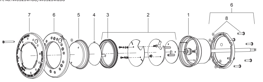 Infinite WaterColorsTM Niched Spa LED Light - Jandy Parts Diagram