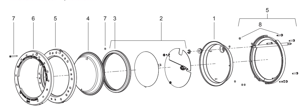 WaterColors Large (Pool) RGBW LED Light - Jandy Parts Diagram