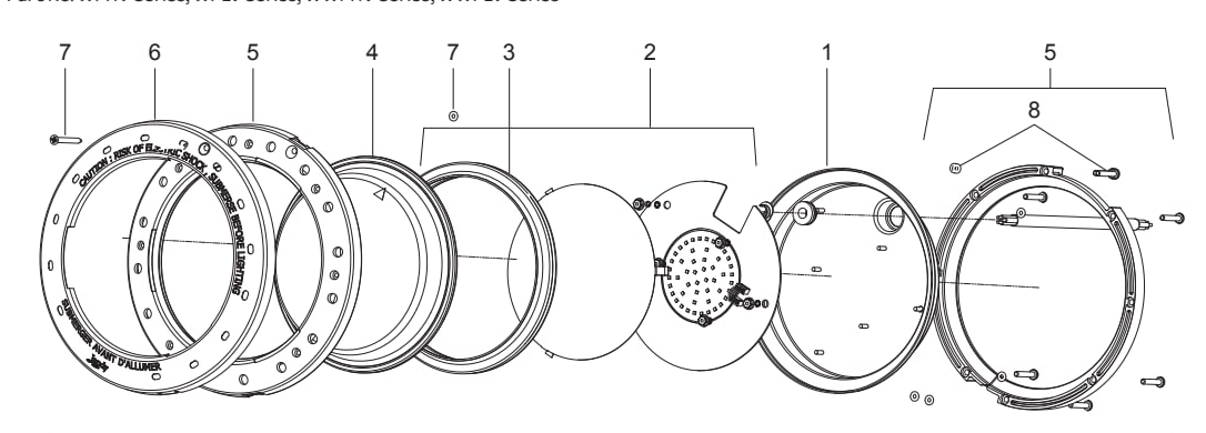 Small (Spa) White 120V LED Light - Jandy Parts Diagram