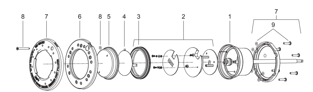Large (Pool) White LED Light - Jandy Parts Diagram