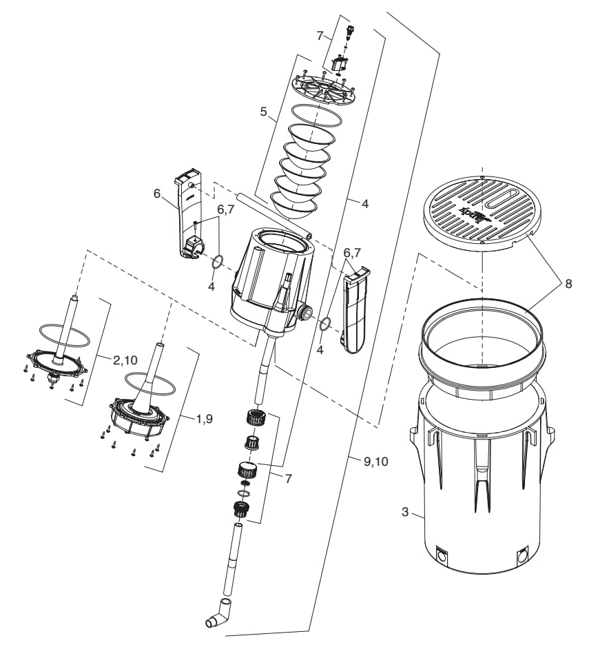 Jandy WaterColors Laminar Jets - Jandy Parts Diagram