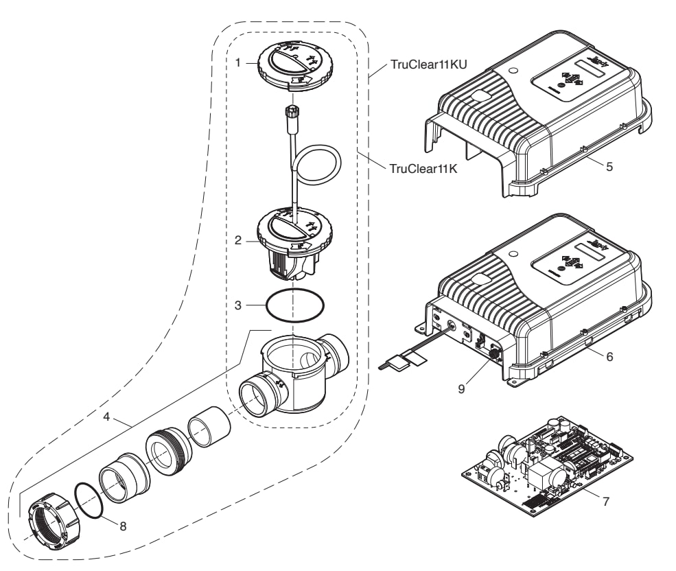 TruClear Salt Chlorinator - Jandy Parts Diagram
