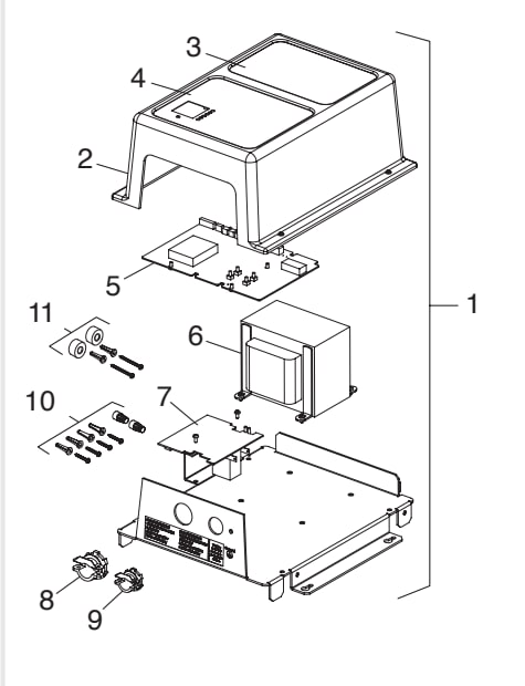 ClorMatic - Plastic Control Center - Jandy Parts Diagram