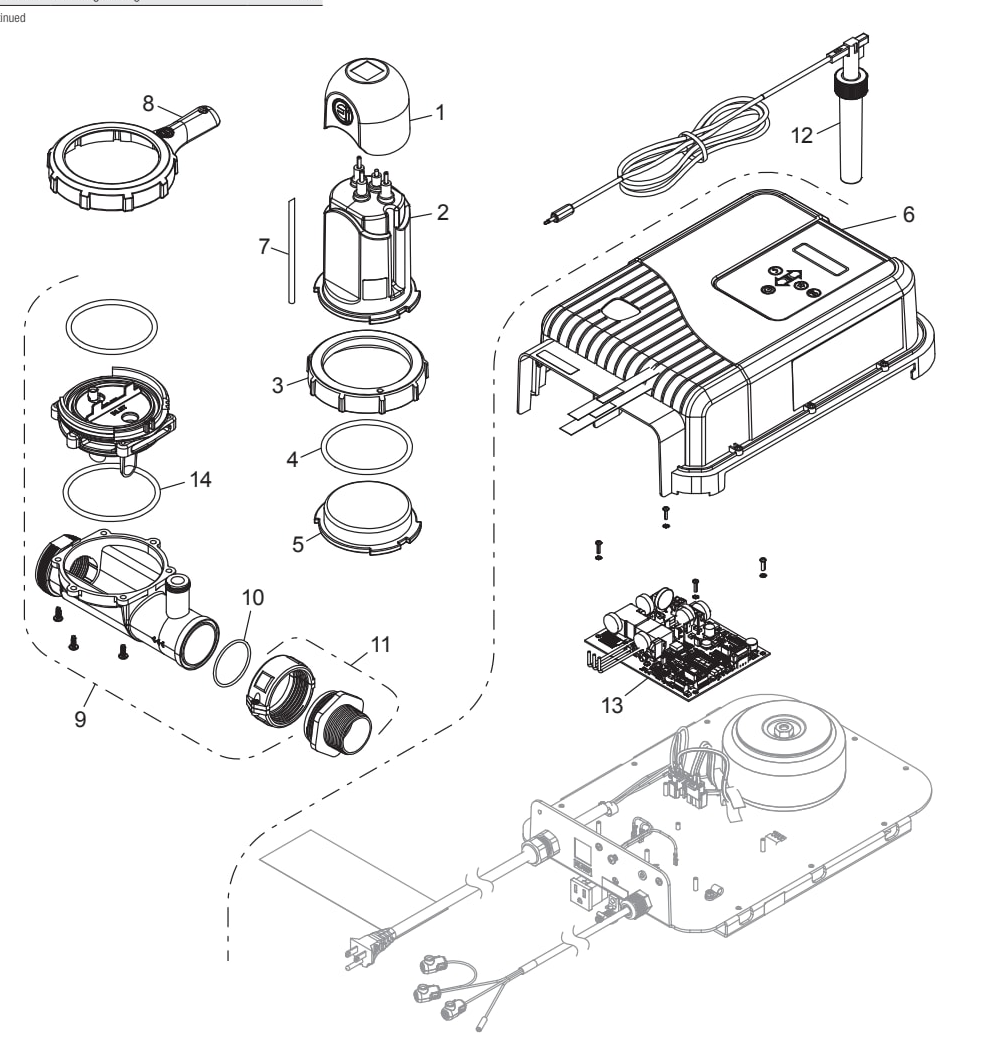Polaris AutoClear SC Salt Chlorinator for Above-Ground Pools - Polaris Parts Diagram