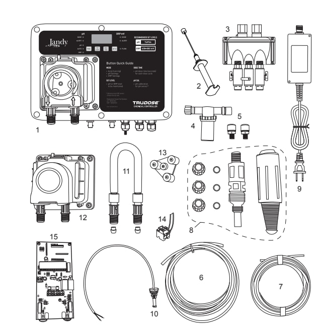 Jandy TruSense Water Chemistry Analyzer - Jandy Parts Diagram