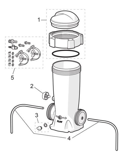 Jandy Commercial In-Line Erosion Feeder - Jandy Parts Diagram