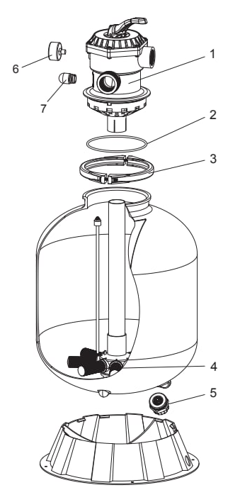 Polaris Prestige Sand Filter Series for Above-Ground Pools - Polaris Parts Diagram