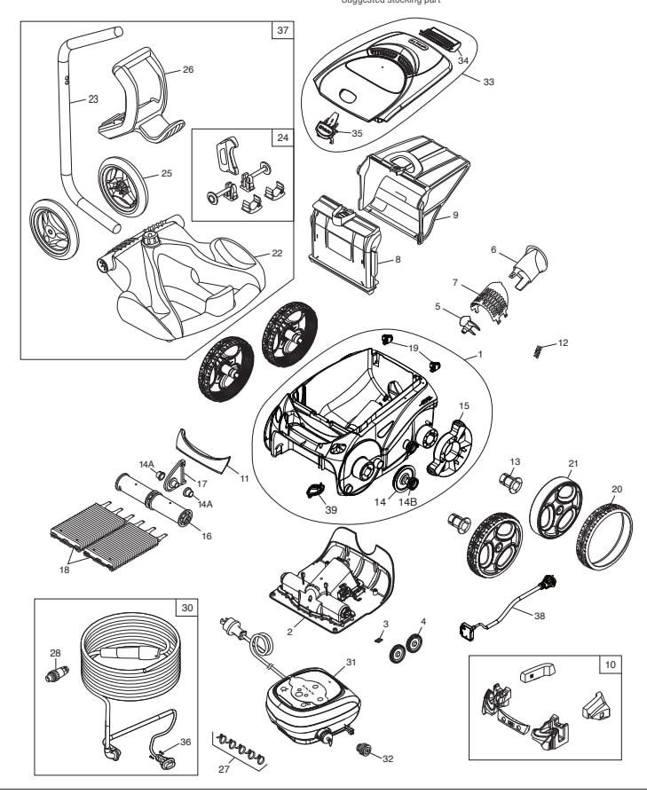 Polaris ALPHA iQ+ Robotic with Caddy - Polaris Parts Diagram
