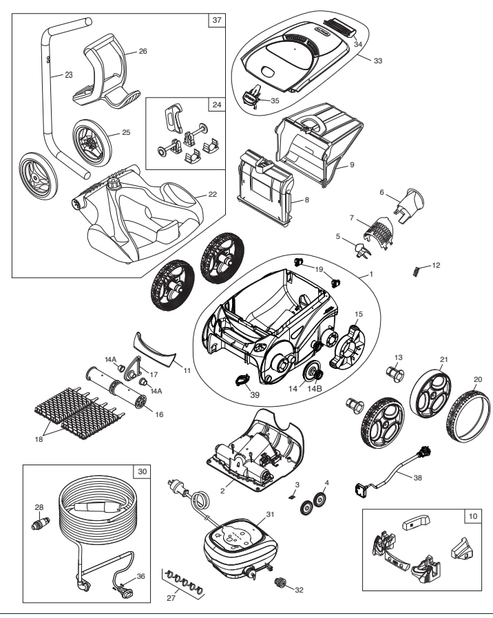 Polaris ALPHA iQ Robotic with Caddy - Polaris Parts Diagram