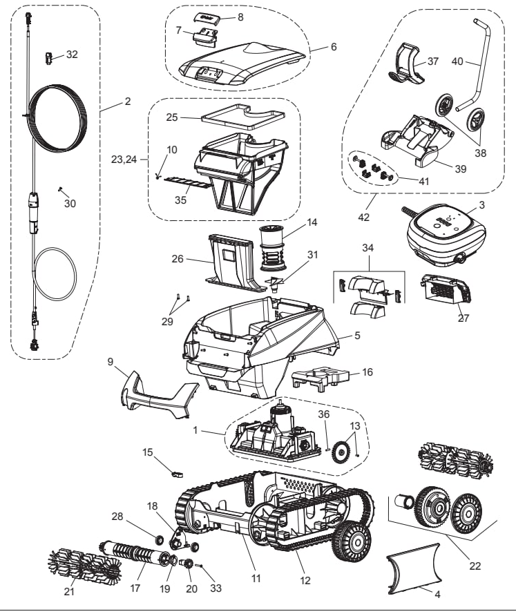 Polaris EPIC 8642 iQ Robotic Cleaner with Caddy - Polaris Parts Diagram