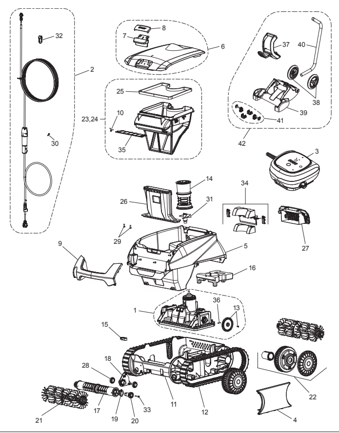 Polaris EPIC 8640 Robotic Cleaner with Caddy - Polaris Parts Diagram