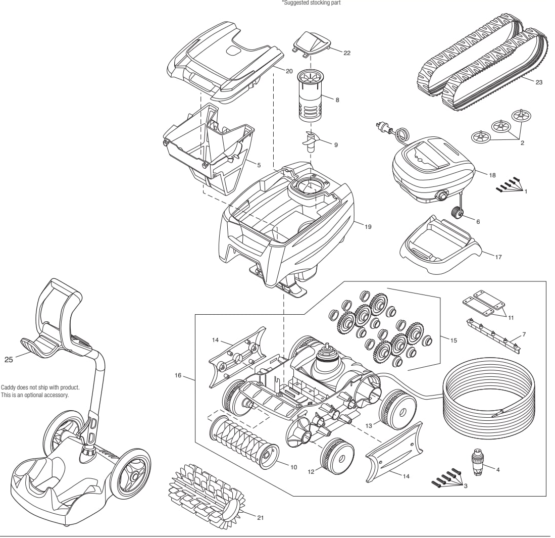 Polaris 7000 Above-Ground Robotic Cleaner - Polaris Parts Diagram