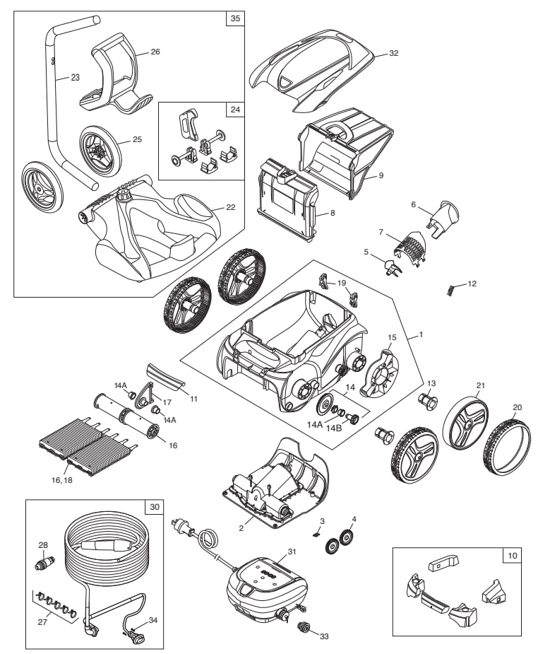 Polaris 9650iQ Sport Robotic with Caddy - Polaris Parts Diagram