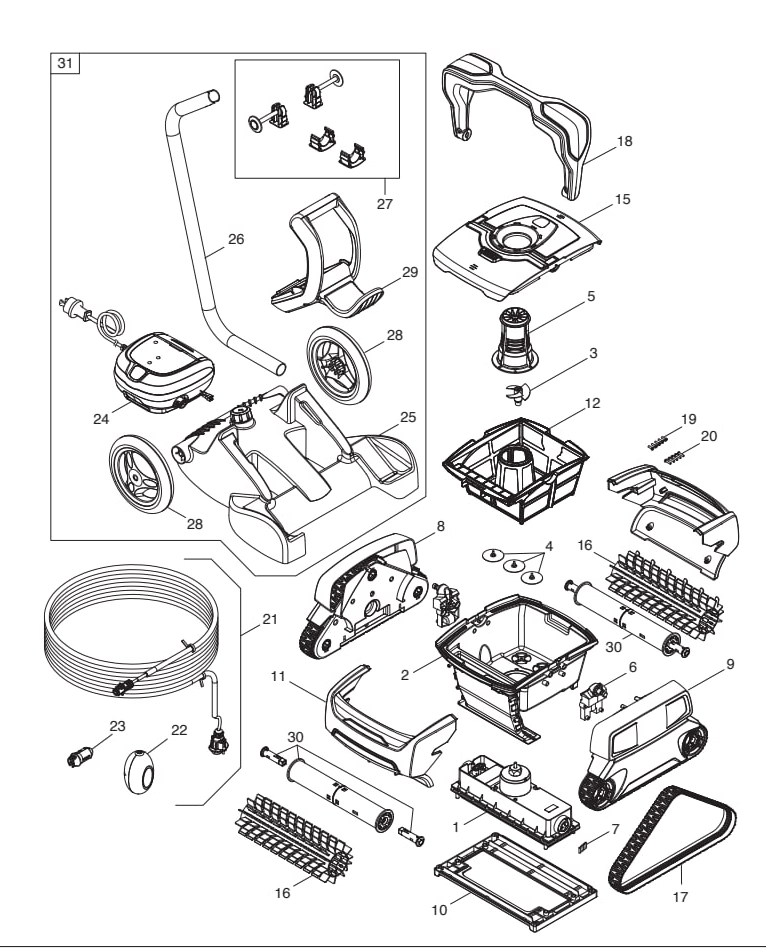 Polaris 8050 Sport Robotic with Caddy - Polaris Parts Diagram