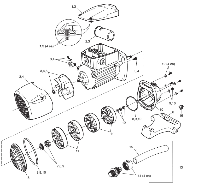 Polaris PB4SQ Booster Pump - Polaris Parts Diagram