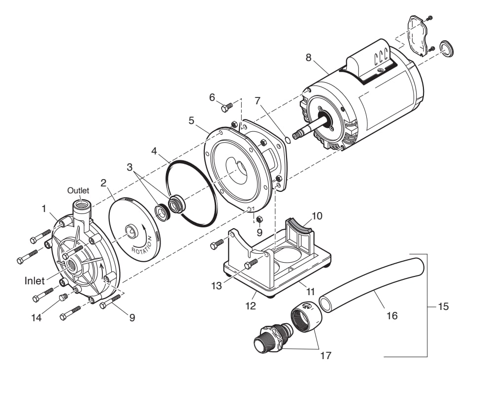 Polaris Booster Pump with 60Hz Motor - Polaris Parts Diagram