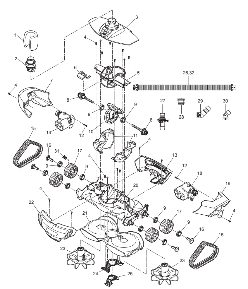 Zodiac MX8 - Zodiac Parts Diagram