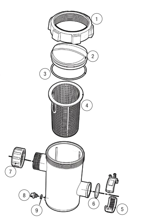 Pre-2019 Above-Ground Pump Leaf Trap - CMP Parts Diagram