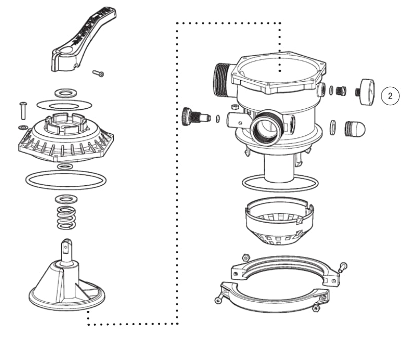 CMP MultiPort Valve - Top Mount (27515-154-000) - Nature2 Parts Diagram