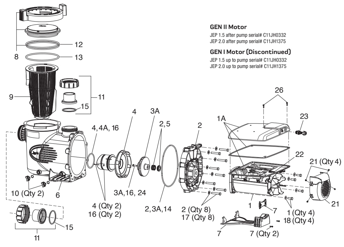 ePump - 230V Variable-Speed Pumps (Mfg. 2008—2021) - Jandy Parts Diagram