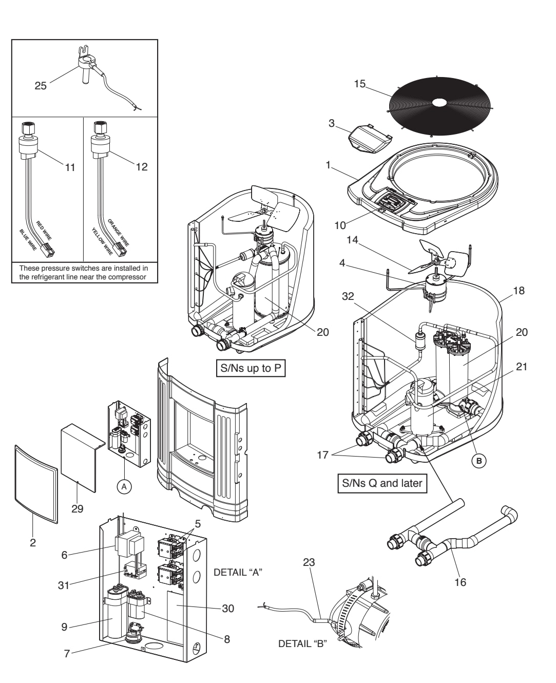 AE-Ti Heat Pump (Mfg. 2006-2009) - Jandy Parts Diagram